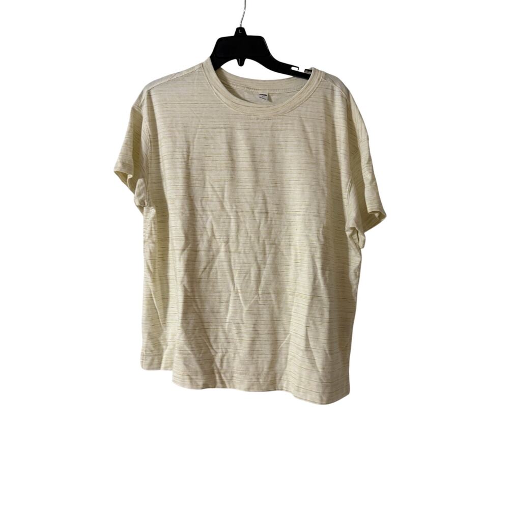 Old navy yellow Stripped Cotton Short Sleeve size L